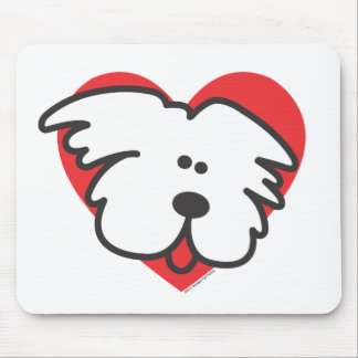 White Puppy Mouse Pad