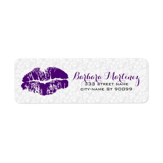 White & Purple Floral Damasks Makeup Artist Design (Front)