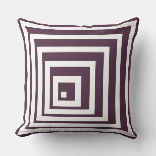 White&Purple Geometric Corner Pattern-Throw Pillow