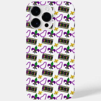 WHITE PURPLE GREEN YELLOW MARDI GRAS BEADS Case-Mate iPhone 14 PRO MAX CASE