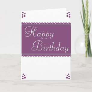 White/Purple Happy Birthday Card Design 1