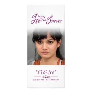 White purple photo slim funeral program Rack Card