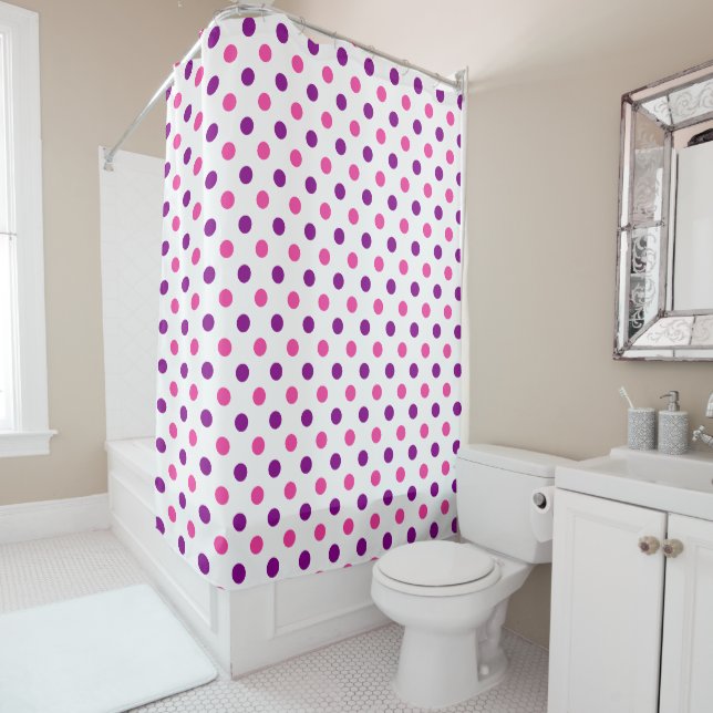 White Purple Pink Polka Dots Pattern  (In Situ)