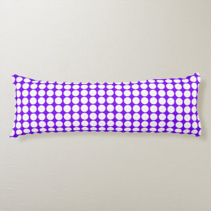 White Purple Polka Dots Body Pillow