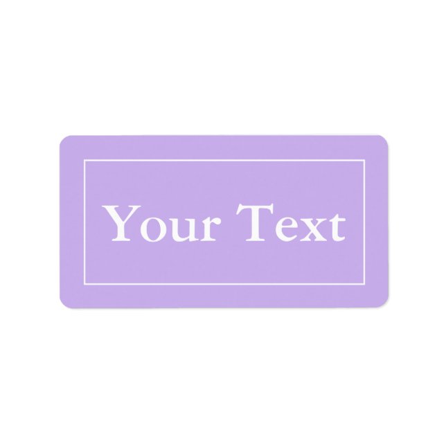White & Purple Stickers or Labels w/ Custom Text (Front)