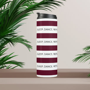 White & Purple Striped Dance Quote Thermal Tumbler