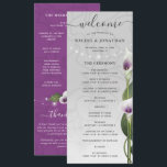 White Purple Watercolor Calla Lily Flowers Wedding Program<br><div class="desc">Are purple and white calla lilies adding beauty to your wedding ceremony? Here are rustic floral watercolor wedding programs that can be effortlessly personalized for your guests! The elegant design hand illustrated by Raphaela Wilson features graceful calla lilies with gold stamens arranged over a grey watercolor background wash and accented...</div>