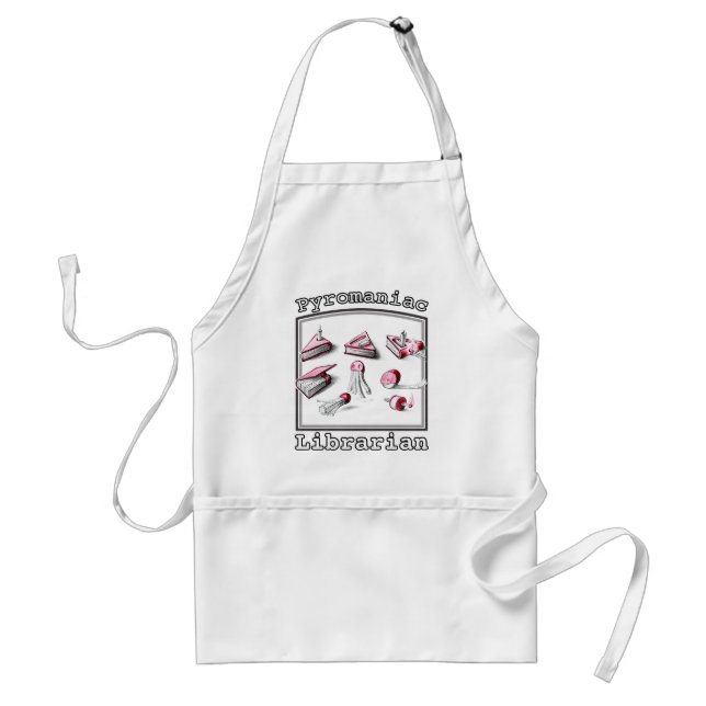 White Pyromaniac Librarian Book Ideas Standard Apron (Front)