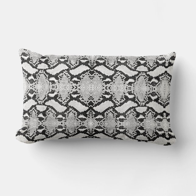 White Python Exotic Snakeskin Lumbar Pillow (Front)