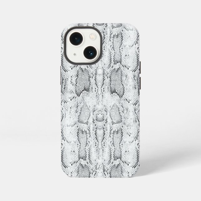 White Python Snake Skin Print iPhone Case (Back)