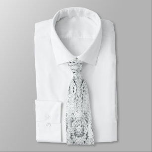 White Python Snake Skin Print Tie