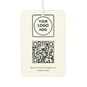 White QR Code   Simple Professional Business Air Freshener