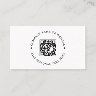 White QR Custom Minimal Business Style Card