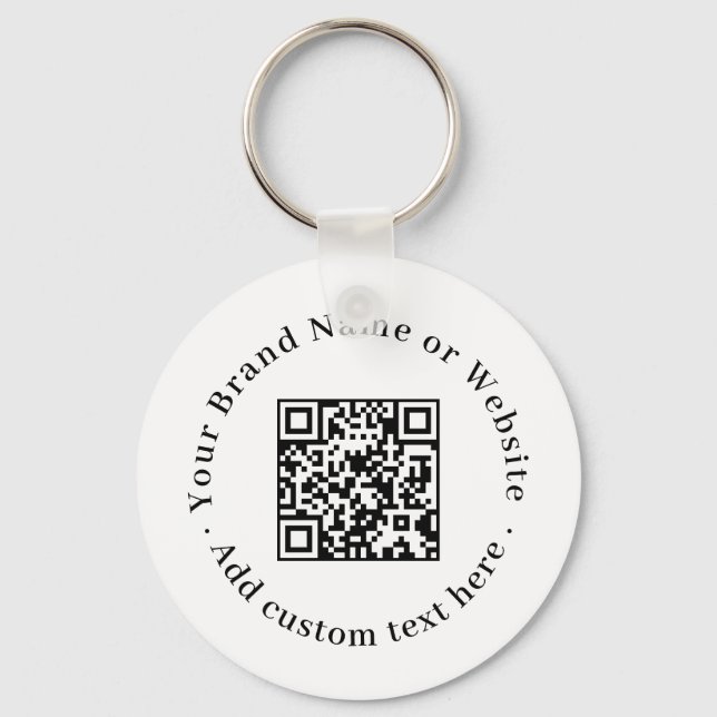 White QR | Minimalist Clean Budget Design Keychain (Front)