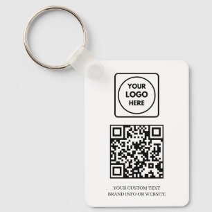 White QR   Professional Business Logo Design Keychain