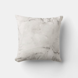 White Quart Grey Veins Modern Marble Gold Gemstone Throw Pillow
