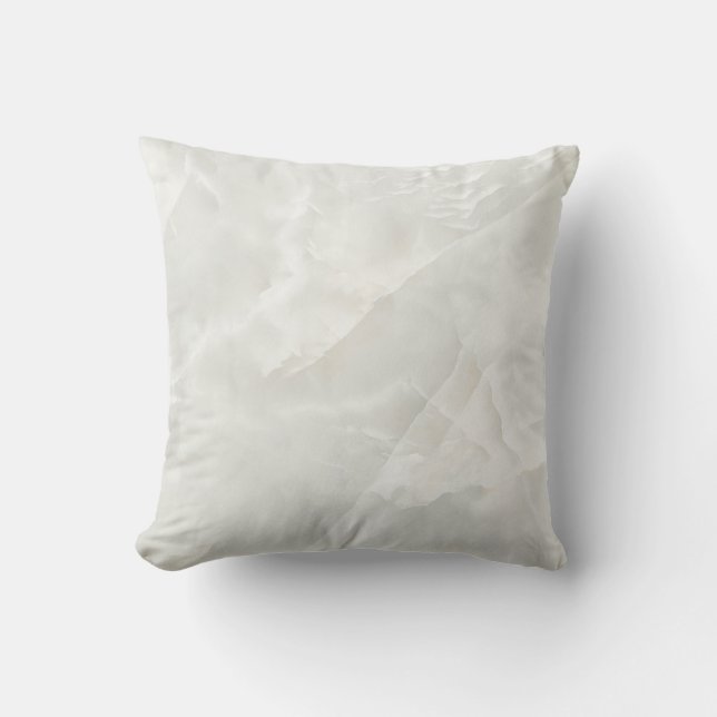 White Quartz White Veins Modern Marble Gemstone Throw Pillow (Front)