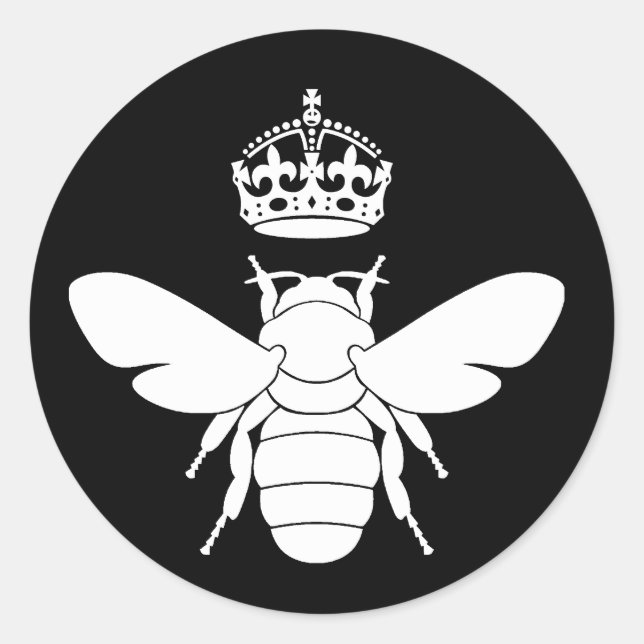 White Queen Bee Logo...Are You A Queen Bee? Classic Round Sticker (Front)