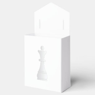 White queen chess piece favor box