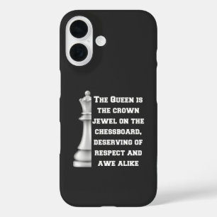 White Queen Chess Piece Power Respect Strategy iPhone 16 Case