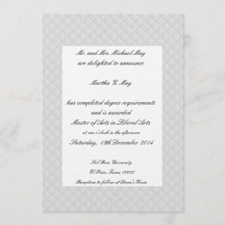 White Quilted Leather Bordered Graduation Cards