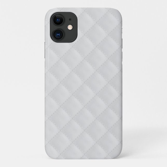 White Quilted Leather Case-Mate iPhone Case (Back)
