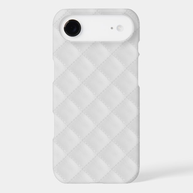 White Quilted Leather Case-Mate iPhone Case (Back)