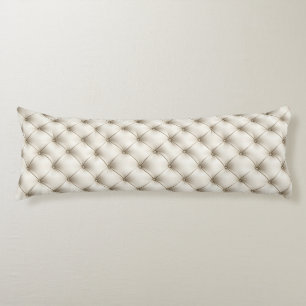 White Quilted Leather Pattern Body Pillow