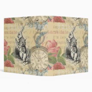 White Rabbit Alice Adventures Wonderland Art Binder