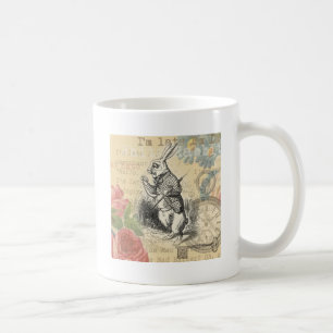 White Rabbit Alice Adventures Wonderland Art Coffee Mug