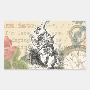 White Rabbit Alice Adventures Wonderland Art Sticker