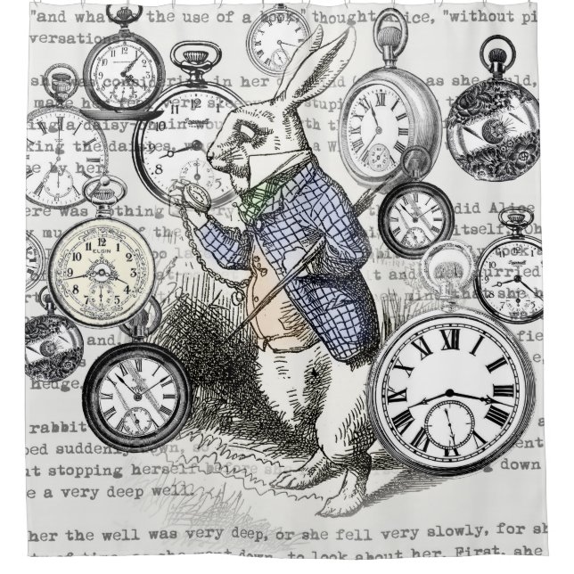 White Rabbit Alice in Wonderland Clocks (Front)