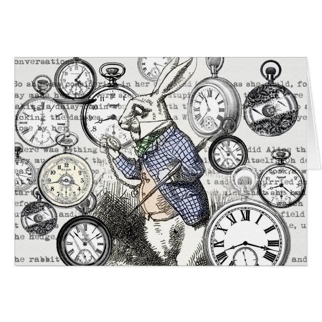 White Rabbit Alice in Wonderland Clocks (Front Horizontal)