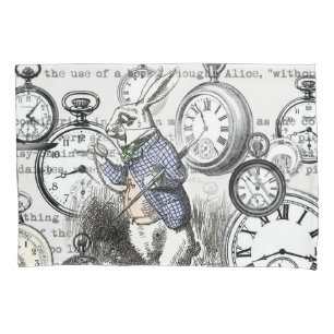 White Rabbit Alice in Wonderland Clocks Pillowcase