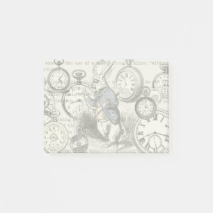 White Rabbit Alice in Wonderland Clocks Post-it Notes