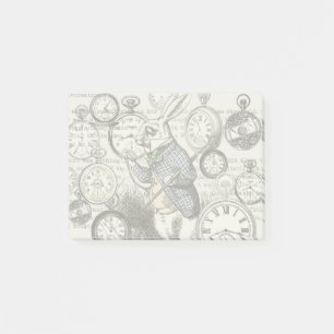 White Rabbit Alice in Wonderland Clocks Post-it Notes