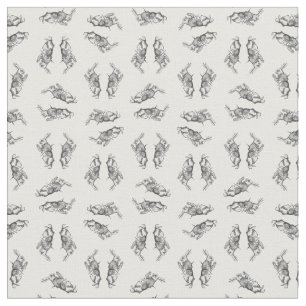 White Rabbit Alice in Wonderland CUSTOM BG COLOR Fabric