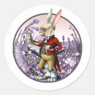 White Rabbit Alice in Wonderland Easter Classic Round Sticker
