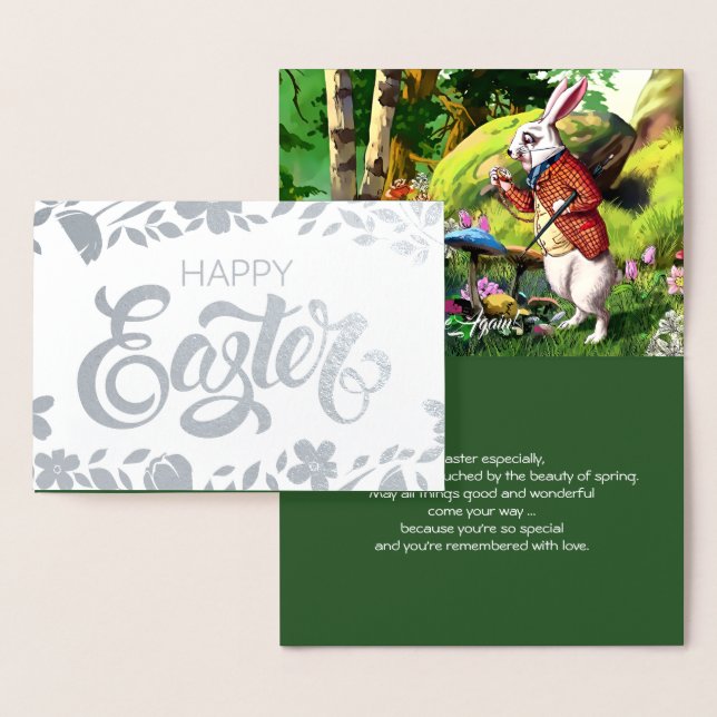 White Rabbit | "Alice in Wonderland" Easter Foil Card (Display)