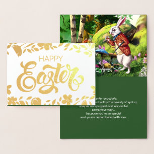White Rabbit "Alice in Wonderland" Easter Foil Card