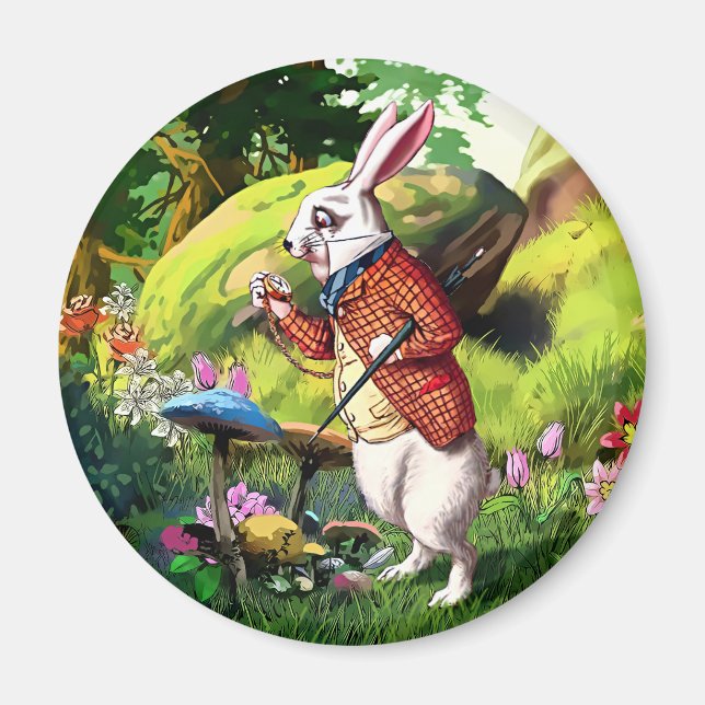 White Rabbit |Alice in Wonderland Easter Magnets (Front)