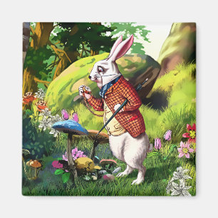 White Rabbit  Alice in Wonderland Easter Magnets