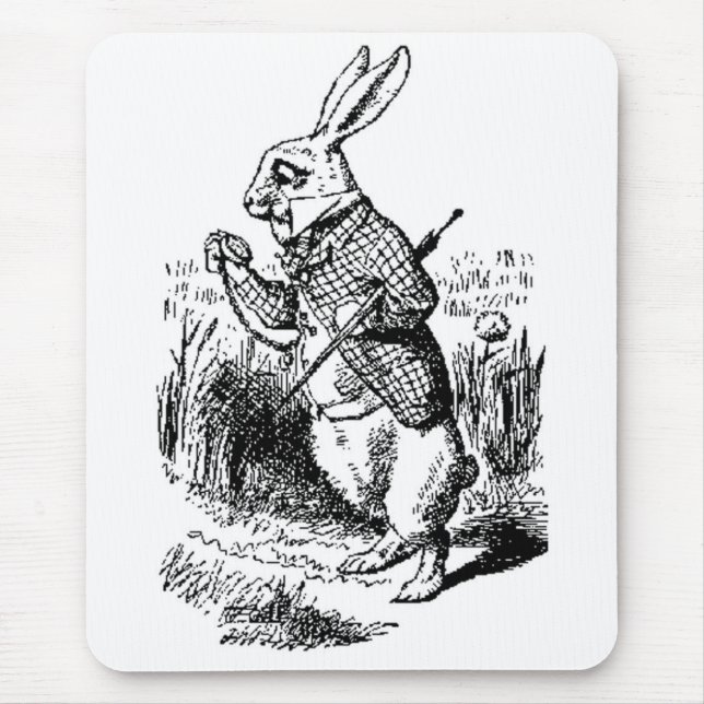 White Rabbit - Alice in Wonderland Mousepad (Front)