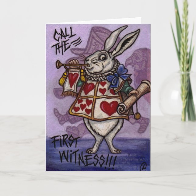 WHITE RABBIT Alice in Wonderland Note Card (Front)