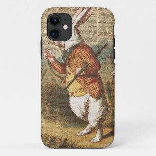 White Rabbit Alice in Wonderland Vintage Art iPhone 11 Case