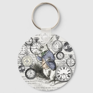 White Rabbit Alice Time Keychain