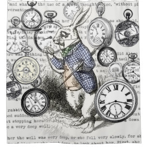 White Rabbit Alice Wonderland Clocks Art