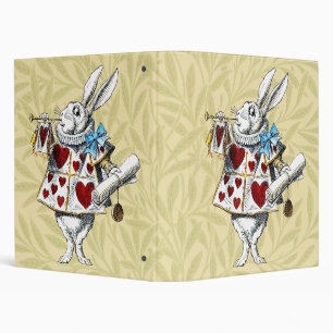 White Rabbit Alice Wonderland Hearts Tote Binder