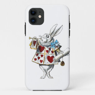 White Rabbit Alice Wonderland Rabbit of Hearts iPhone 11 Case