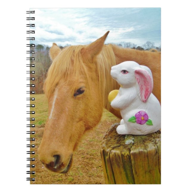 White rabbit and blonde yellow horse notebook (Front)